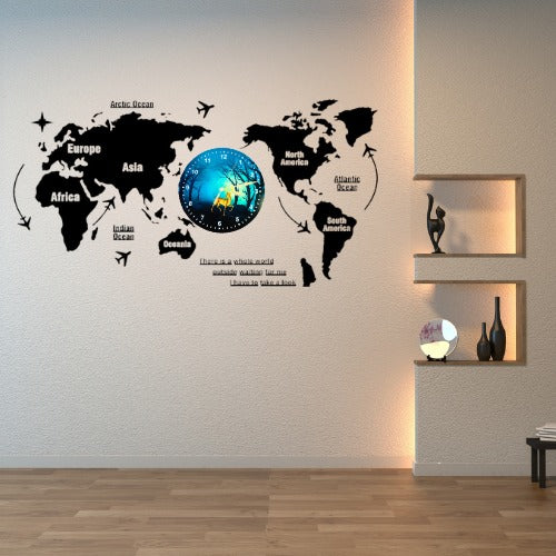 3D Wooden World Map With Esthetic Dial