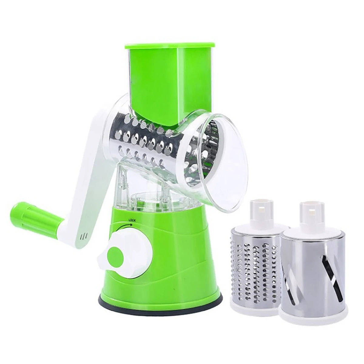 3‑in‑1 Vegetable Cutter & Drum Grater | Round Slicer