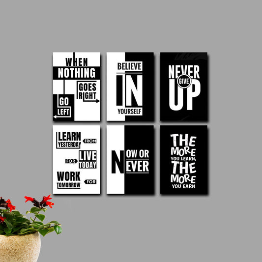 6 PCS Office  Wall Decor Cardboard