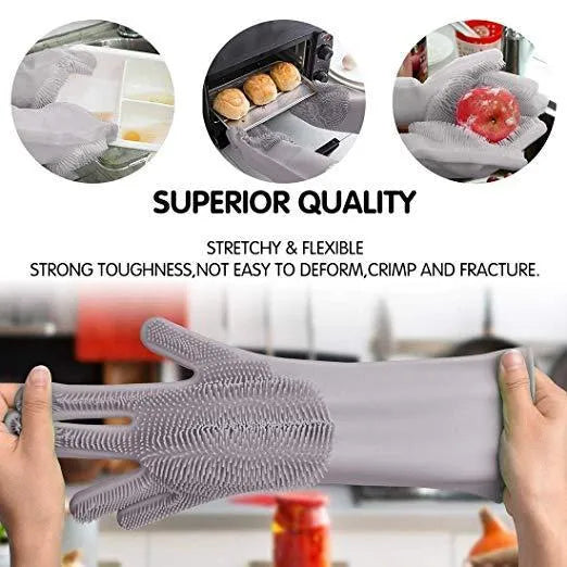 Silicone Dishwashing &amp; Cleaning Pair Gloves