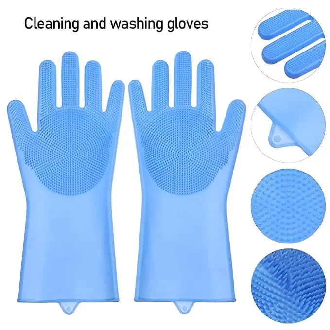 Silicone Dishwashing &amp; Cleaning Pair Gloves