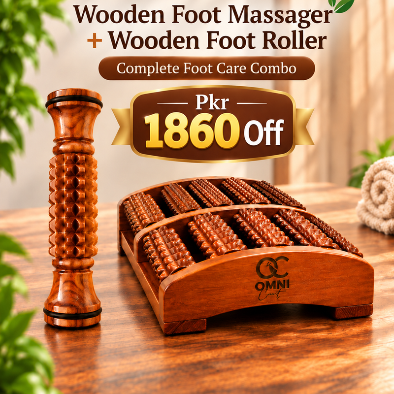 Wooden Foot Massager | Wooden Foot Roller – Complete Foot Care Combo